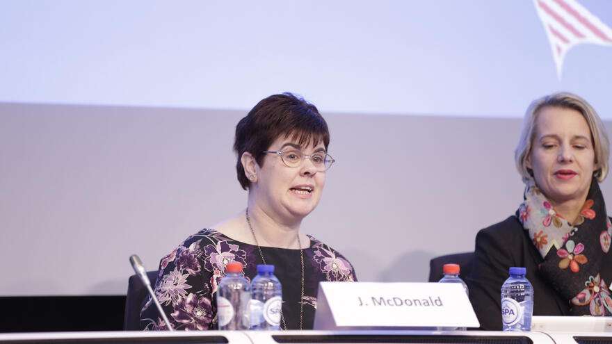 Joanne talking on panel 