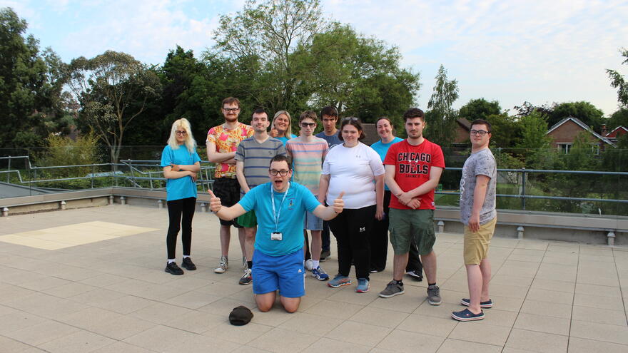 The Mencap NI Youth Forum on the roof terrace of the Belfast Mencap Centre
