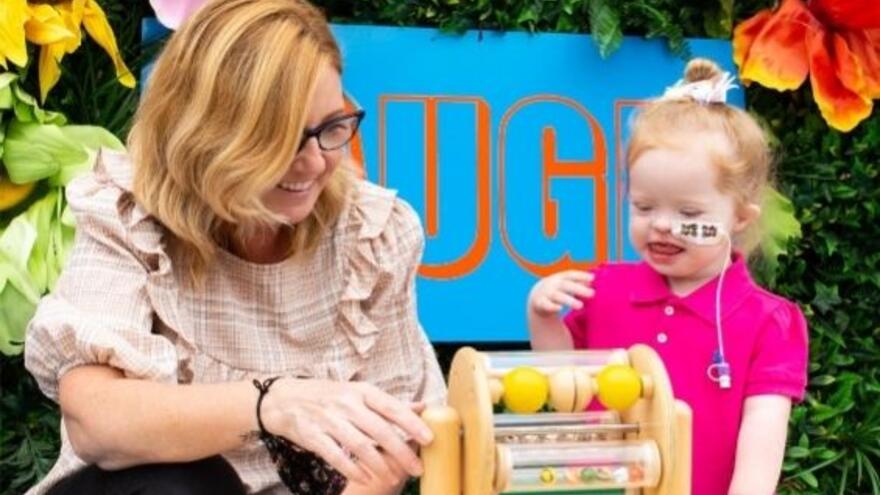 Mother and Daughter playing